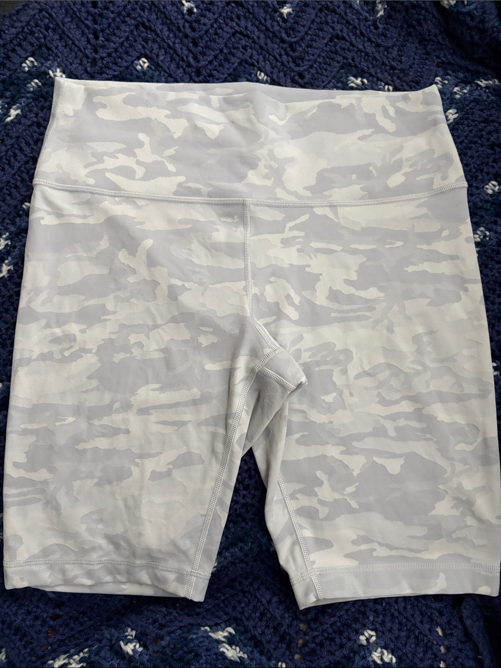 lululemon athletica Light Gray & White Camo High-Rise Bike Shorts